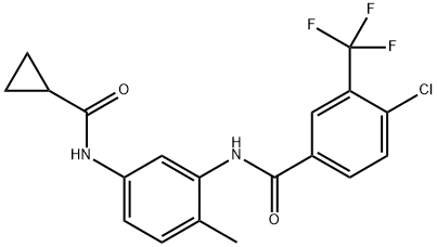 4-chloro-N-(5-(cyclopropanecarboxamido)-2-methylphenyl)-3-(trifluoromethyl)benzamide4-chloro-N-(5-(cyclopropanecarboxylic acid amide)-2-methylphenyl)-3-(trifluoromethyl)benzamide Structure