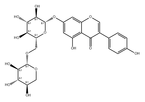 4H-1-Benzopyran-4-one, 5-hydroxy-3-(4-hydroxyphenyl)-7-[(6-O-β-D-xylopyranosyl-β-D-glucopyranosyl)oxy]- Structure