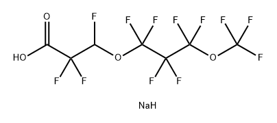 Propanoic acid, 2,2,3-trifluoro-3-[1,1,2,2,3,3-hexafluoro-3-(trifluoromethoxy)propoxy]-, sodium salt (1:1) Structure