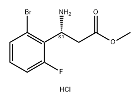 METHYL (3R)-3-AMINO-3-(2-BROMO-6-FLUOROPHENYL)PROPANOATE HYDROCHLORIDE Structure