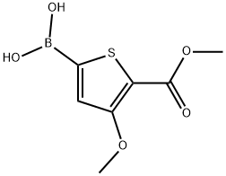 (4-Methoxy-5-(methoxycarbonyl)thiophen-2-yl)boronic acid 구조식 이미지