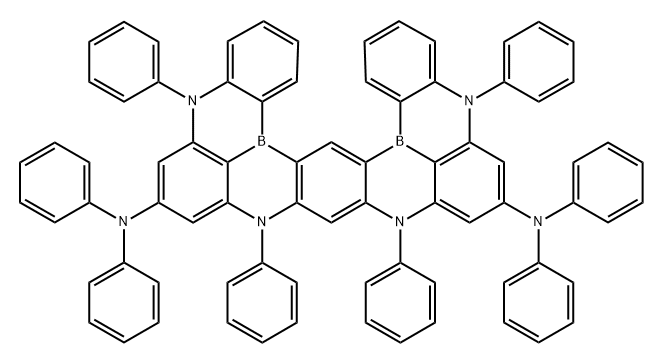 5H,9H,11H,15H-[1,4]Benzazaborino[2,3,4-kl][1,4]benzazaborino[4',3',2':4,5][1,4]benzazaborino[3,2-b]phenazaborine-7,13-diamine, N7,N7,N13,N13,5,9,11,15-octaphenyl- 구조식 이미지
