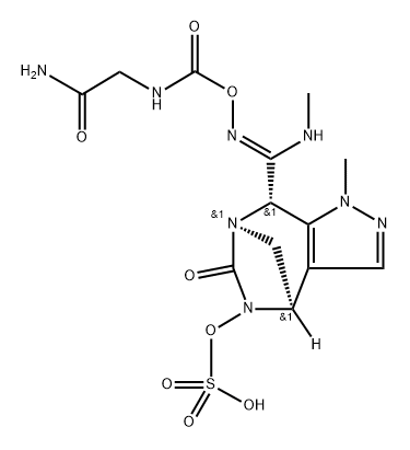 rel-(4R,7R,8S)-8-[(Z)-[[[[(2-Amino-2-oxoethyl) amino]carbonyl]oxy]imino](methylamino) methyl]-4,6,8-trihydro-1-methyl-6-oxo-1H-4,7- methanopyrazolo[3,4-e][1,3]diazepin-5-yl hydrogen sulfate Structure