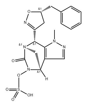 rel-(4R,7R,8S)-8-[(5R)-4,5-Dihydro-5-(phenyl methyl)-3-isoxazolyl]-4,8-dihydro-1-methyl-6- oxo-1H-4,7-methanopyrazolo[3,4-e][1,3] diazepin-5(6H)-yl hydrogen sulfate Structure