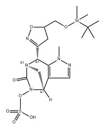 Sulfuric acid, 8-[4,5-dihydro-5-(hydroxy methyl)-3-isoxazolyl]-1,4,5,8-tetrahydro-1- methyl-5-(phenylmethoxy)-, rel- Structure