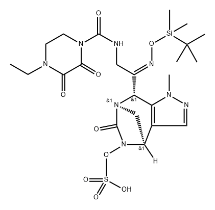 rel-(4R,7R,8S)-8-[(1E)-1-[[[(1,1-Dimethylethyl) dimethylsilyl]oxy]imino]-2-[[(4-ethyl-2,3-dioxo1-pip Structure