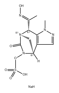 Sulfuric acid, mono[(4R,7R,8S)-4,8-dihydro-8- [(1E)-1-(hydroxyimino)ethyl]-1-methyl-6-oxo1H-4,7-methanopyrazolo[3,4-e][1,3]diazepin5(6H)-yl] ester, sodium salt (1:1), rel Structure