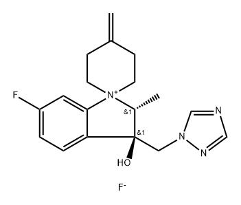 (2R,3R)-3-((1H-1,2,4-Triazol-1-yl)methyl)-6-fluoro-3-hydroxy-2-methyl-4''-methylenespiro[indoline-1,1''-piperidin]-1-ium fluoride Structure