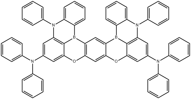 [1,4]Benzazaborino[4'',3'',2'':4',5'][1,4]benzoxaborino[3',2':6,7][1,4]benzoxaborino[2,3,4-kl]phenazaborine-7,13-diamine, 5,15-dihydro-N7,N7,N13,N13,5,15-hexaphenyl- Structure