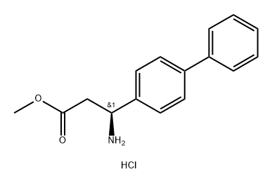 [1,1'-Biphenyl]-4-propanoic acid, β-amino-, methyl ester, hydrochloride (1:1), (βS)- 구조식 이미지