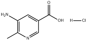 3-Pyridinecarboxylic acid, 5-amino-6-methyl-, hydrochloride (1:1) Structure