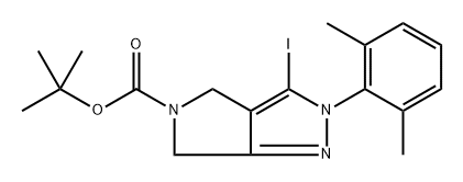 tert-butyl 2-(2,6-dimethylphenyl)-3-iodo-2,6-dihydropyrrolo[3,4-c]pyrazole-5(4H)-carboxylate Structure