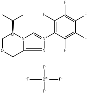 8H-1,2,4-Triazolo[3,4-c][1,4]oxazinium, 5,6-dihydro-5-(1-methylethyl)-2-(2,3,4,5,6-pentafluorophenyl)-, (5R)-, tetrafluoroborate(1-) (1:1) Structure