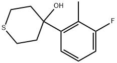 4-(3-Fluoro-2-methylphenyl)tetrahydro-2H-thiopyran-4-ol 구조식 이미지