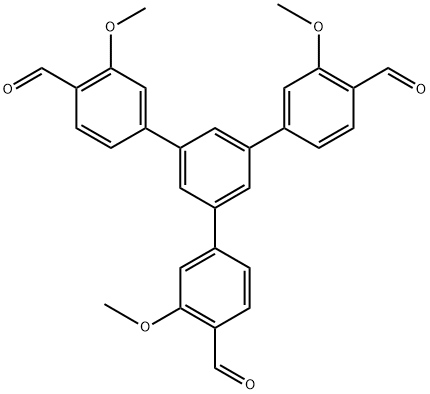 5'-(4-formyl-3-methoxyphenyl)-3,3''-dimethoxy-[1,1':3',1''-terphenyl]-4,4''-dicarbaldehyde Structure