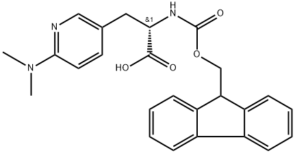 3-Pyridinepropanoic acid, 6-(dimethylamino)-α-[[(9H-fluoren-9-ylmethoxy)carbonyl]amino]-, (αS)- Structure