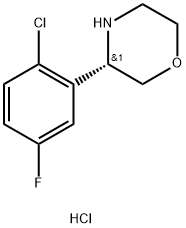 (S)-3-(2-chloro-5-fluorophenyl)morpholine hydrochloride Structure