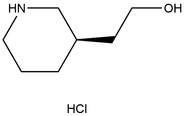 3-Piperidineethanol, hydrochloride (1:1), (3R)- Structure