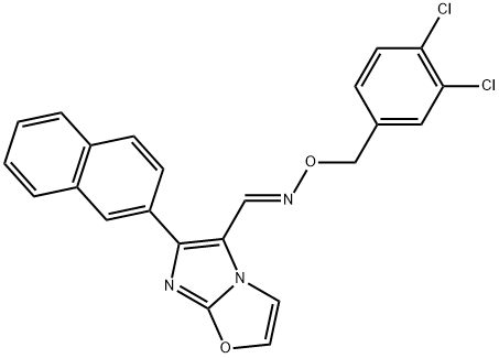 Imidazo[2,1-b]oxazole-5-carboxaldehyde, 6-(2-naphthalenyl)-, O-[(3,4-dichlorophenyl)methyl]oxime, [C(E)]- Structure