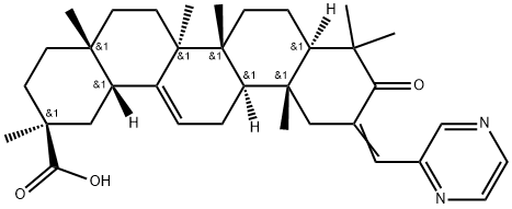 Olean-12-en-29-oic acid, 3-oxo-2-(2-pyrazinylmethylene)-, (20β)- Structure