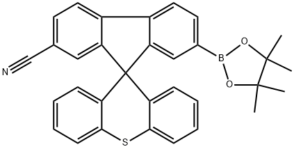 7-(4,4,5,5-Tetramethyl-1,3,2-dioxaborolan-2-yl)spiro[9H-fluorene-9,9′-[9H]thioxanthene]-2-carbonitrile Structure