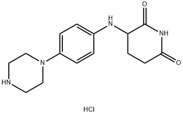 2,6-Piperidinedione, 3-[[4-(1-piperazinyl)phenyl]amino]-, hydrochloride (1:1) 구조식 이미지