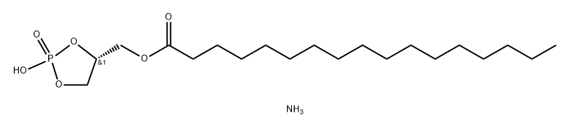 Heptadecanoic acid, [(4R)-2-hydroxy-2-oxido-1,3,2-dioxaphospholan-4-yl]methyl ester, ammonium salt (1:1) Structure