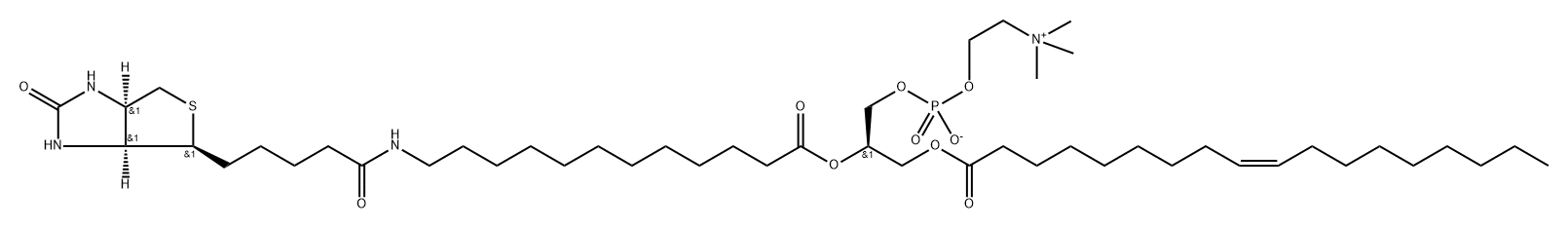 3,5,8-Trioxa-21-aza-4-phosphahexacosan-1-aminium, 26-[(3aS,4S,6aR)-hexahydro-2-oxo-1H-thieno[3,4-d]imidazol-4-yl]-4-hydroxy-N,N,N-trimethyl-9,22-dioxo-7-[[[(9Z)-1-oxo-9-octadecen-1-yl]oxy]methyl]-, inner salt, 4-oxide, (7R)- Structure