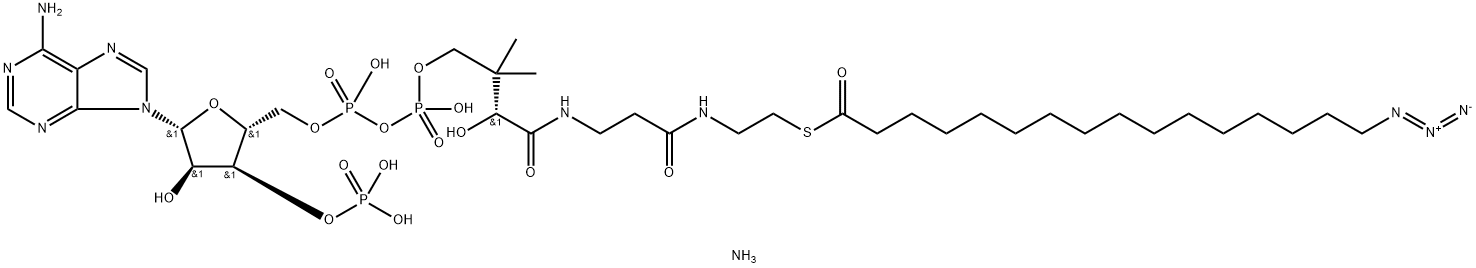 Coenzyme A, S-(16-azidohexadecanoate), ammonium salt (1:3) Structure