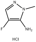 1H-Pyrazol-5-amine, 4-fluoro-1-methyl-, hydrochloride (1:1) 구조식 이미지