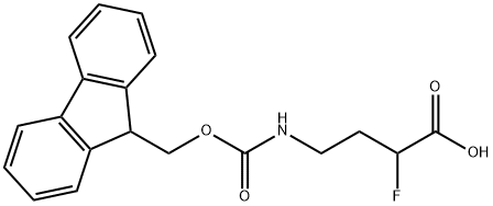 4-((((9H-Fluoren-9-yl)methoxy)carbonyl)amino)-2-fluorobutanoic acid Structure