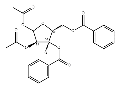 1,2-Di-O-acetyl-3,5-di-O-benzoyl-3-beta-C-methyl-D-ribofuranose 구조식 이미지