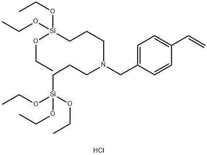 4-ethenyl-N,N-bis[3-(triethoxysilyl)propyl]benzenemethanamine, hydrochloride (1:1) Structure