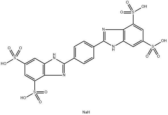 1H-Benzimidazole-5,7-disulfonic acid, 2,2'-(1,4-phenylene)bis-, sodium salt (1:) Structure