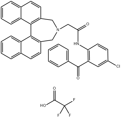 (S)-N-(2-benzoyl-4-chlorophenyl)-2-(3,5-dihydro-4H-dinaphtho[2,1-c:1',2'-e]azepin-4-yl)acetamide 2,2,2-trifluoroacetate 구조식 이미지