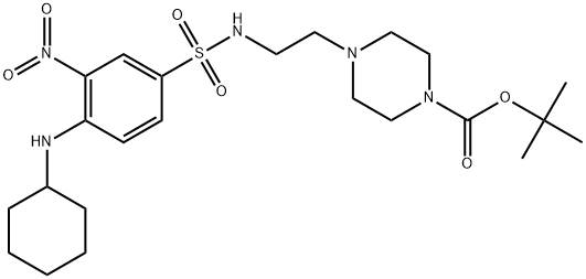 tert-butyl 4-{2-[4-(cyclohexylamino)-3-nitrobenzenesulfonamido]ethyl}piperazine-1-carboxylate 구조식 이미지