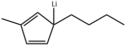 Lithium, (1-butyl-3-methyl-2,4-cyclopentadien-1-yl)- Structure