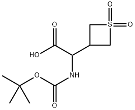 2-{[(tert-butoxy)carbonyl]amino}-2-(1,1-dioxo-1λ-thietan-3-yl)acetic acid Structure