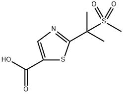 2-(2-(Methylsulfonyl)propan-2-yl)thiazole-5-carboxylic acid Structure