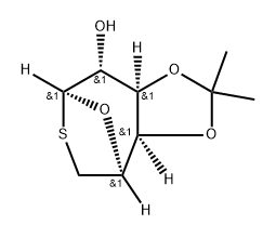 .베타.-D-갈락토피라노스,1,6-디데옥시-1,6-에피티오-3,4-O-(1-메틸에틸리덴)- 구조식 이미지