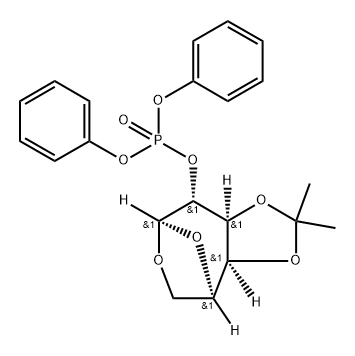 .beta.-D-Galactopyranose, 1,6-anhydro-3,4-O-(1-methylethylidene)-, diphenyl phosphate Structure