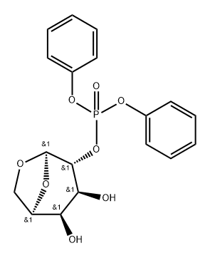.beta.-D-Galactopyranose, 1,6-anhydro-, 2-(diphenyl phosphate) Structure