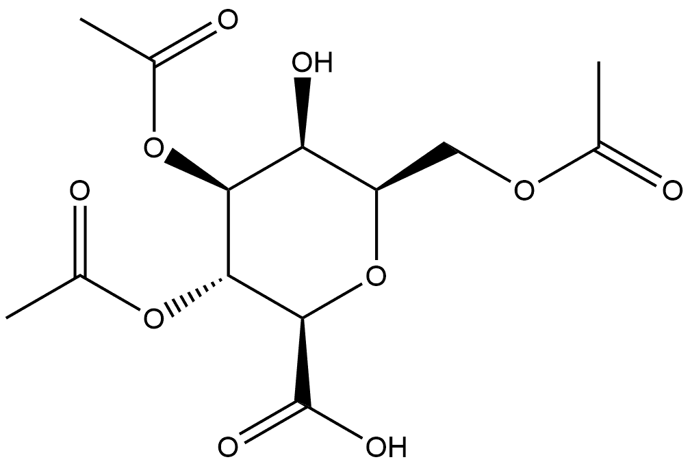 D-글리세로-L-만노-헵톤산,2,6-무수-,3,4,7-트리아세테이트 구조식 이미지