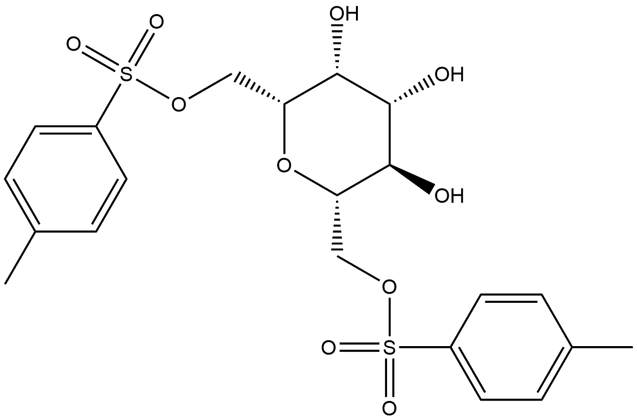 L-glycero-L-galacto-Heptitol, 2,6-anhydro-, 1,7-bis(4-methylbenzenesulfonate) Structure