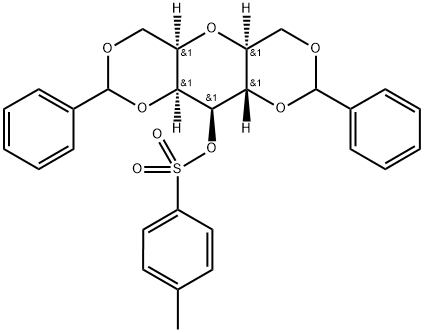 L-glycero-L-galacto-Heptitol, 2,6-anhydro-1,3:5,7-bis-O-(phenylmethylene)-, 4-methylbenzenesulfonate Structure