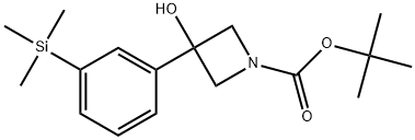 1,1-Dimethylethyl 3-hydroxy-3-[3-(trimethylsilyl)phenyl]-1-azetidinecarboxylate Structure