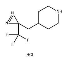 4-{[3-(trifluoromethyl)-3H-diazirin-3-yl]methyl}piperidine hydrochloride Structure