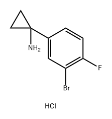 Cyclopropanamine, 1-(3-bromo-4-fluorophenyl)-, hydrochloride (1:1) Structure