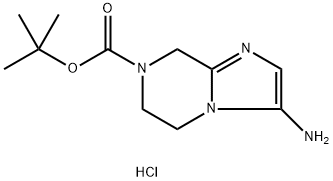 Imidazo[1,2-a]pyrazine-7(8H)-carboxylic acid, 3-amino-5,6-dihydro-, 1,1-dimethylethyl ester, hydrochloride (1:1) Structure