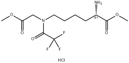 methyl (2S)-2-amino-6-[2,2,2-trifluoro-N-(2-methoxy-2-oxoethyl)acetamido]hexanoate hydrochloride Structure